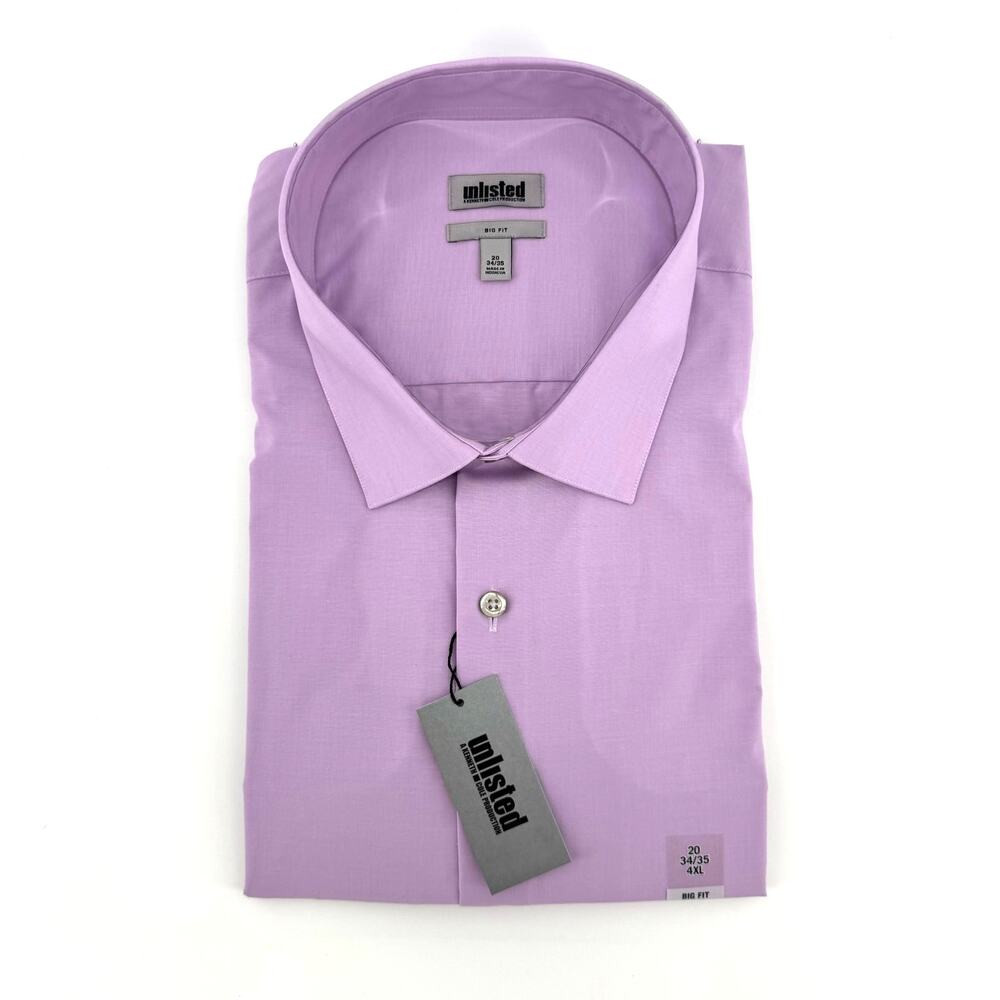 Unlisted by Kenneth Cole Men's 4XL 20” Lilac Cotton Blend Button Down Shirt